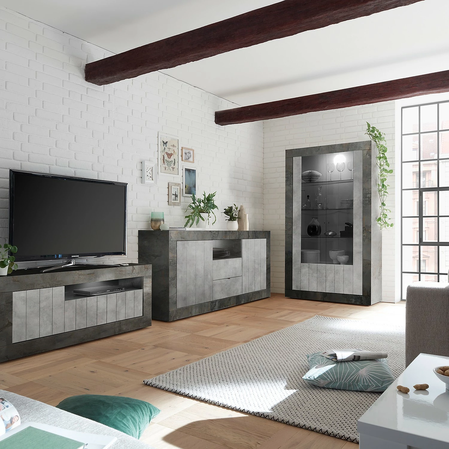 LC Spa Vitrine Urbino - Gris clair / Gris foncé 4 LC Spa Vitrine Urbino - Gris clair / Gris foncé – Image 2