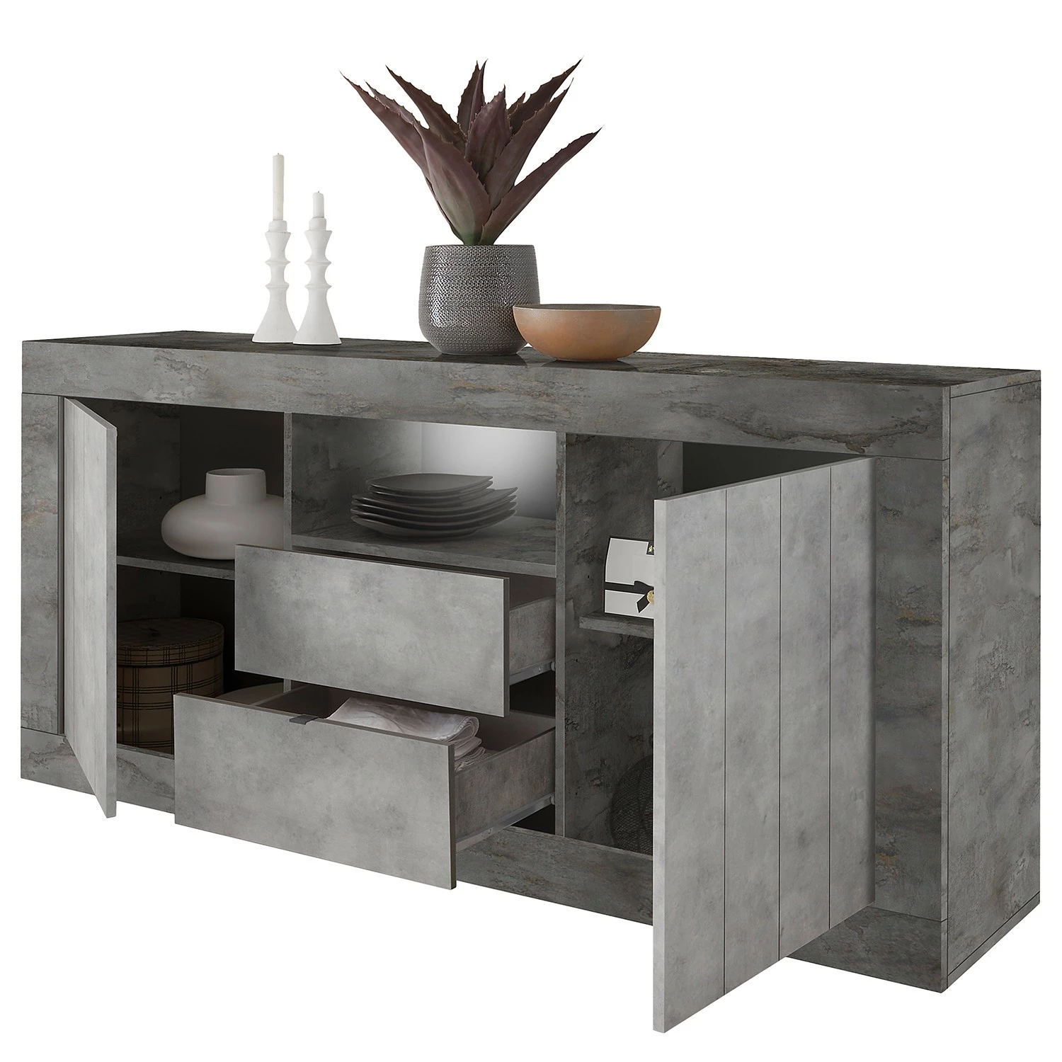 LC Spa Buffet Urbino I - Gris clair / Gris foncé 8 LC Spa Buffet Urbino I - Gris clair / Gris foncé – Image 6