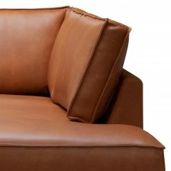 Ars manufacti Canapé d’angle Locana - Cuir Bulle: Tabac - Méridienne longue à droite (vue de face) -loftscape Boutique 1000306949 220727 060 DETAILS P000000001000306949