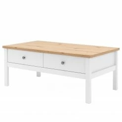 Ridgevalley Table basse Bombita - Blanc / Imitation chêne artisan