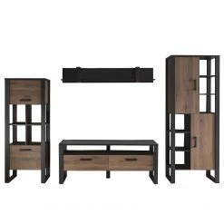 Red Living Ensemble meubles TV Norddal III (4 él.) - Imitation noyer / Noir -loftscape Boutique 1000310667 211125 14554100080 DETAILS P000000001000310667