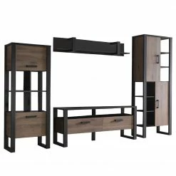 Red Living Ensemble meubles TV Norddal III (4 él.) - Imitation noyer / Noir -loftscape Boutique 1000310667 211125 14554100083 DETAILS P000000001000310667