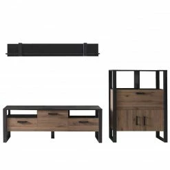 Red Living Ensemble meubles TV Norddal IV (3 élém.) - Imitation noyer / Noir 15 Red Living Ensemble meubles TV Norddal IV (3 élém.) - Imitation noyer / Noir -loftscape Boutique 1000310668 211125 14554200093 DETAILS P000000001000310668