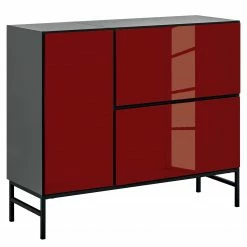 Now! by hülsta Buffet now to go colour I - Rubin brillant / Gris diamant