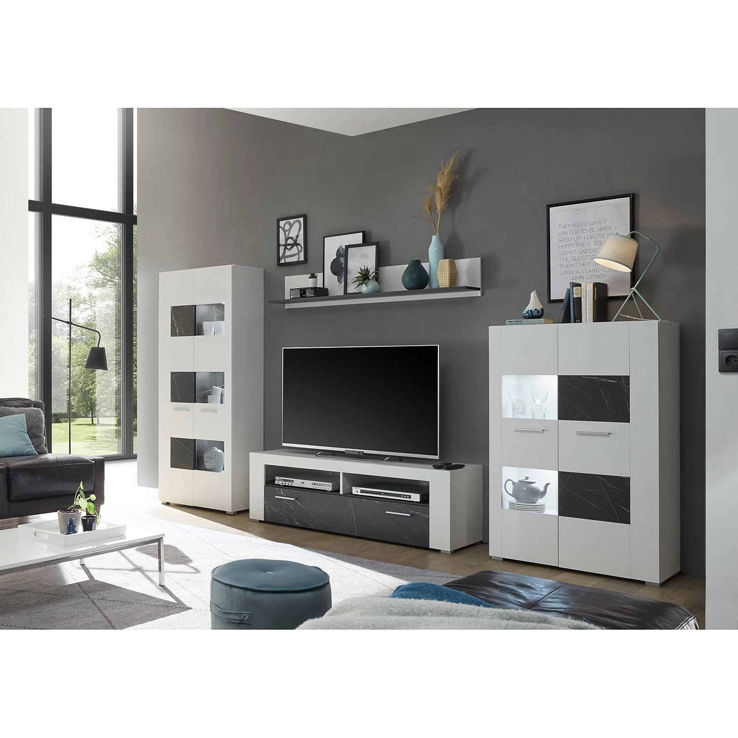 Loftscape Ensemble meubles TV Mantador I (4 él.) - Blanc 4 Loftscape Ensemble meubles TV Mantador I (4 él.) - Blanc – Image 2