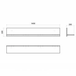 Loftscape Tablette murale Mantador - Gris - Largeur : 140 cm 11 Loftscape Tablette murale Mantador - Gris - Largeur : 140 cm -loftscape Boutique 1000312620 211216 120712000578 SKETCH DETAILS P000000001000312620 sketch