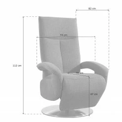 Loftscape Fauteuil relax Leesburg - Tissu Amra: Anthracite - Fonction relaxation - Sans aide au redressement - Réglage électrique : 2 moteurs avec câble -loftscape Boutique 1000313418 211217 13410300739 SKETCH DETAILS P000000001000313418 sketch