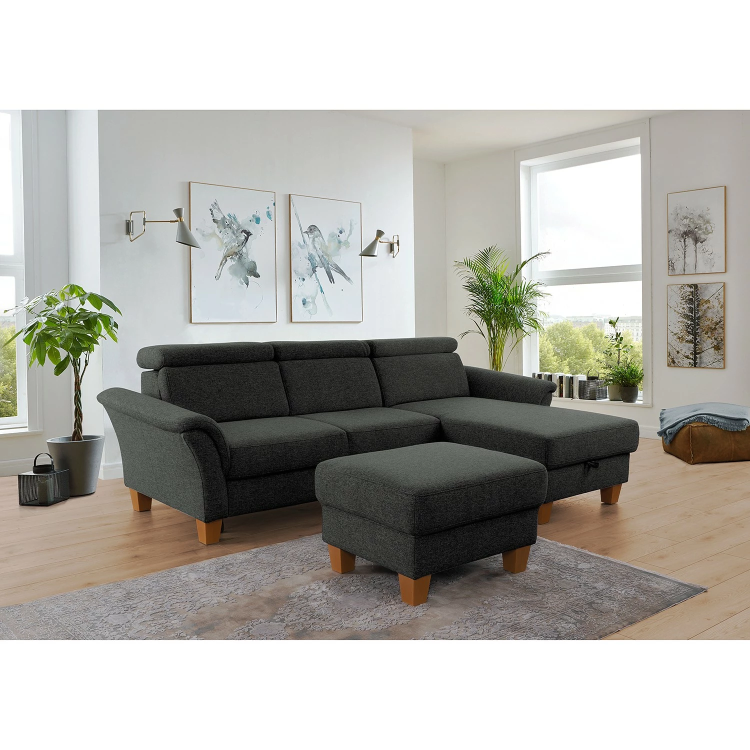 Fredriks Repose-pieds Eustis - Tissage à plat - Tissu Amra: Anthracite 4 Fredriks Repose-pieds Eustis - Tissage à plat - Tissu Amra: Anthracite – Image 2