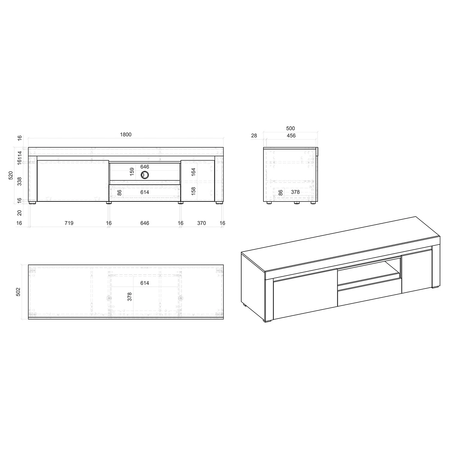 Loftscape Ensemble meubles TV Stonda VI (4 élém.) - Anthracite 14 Loftscape Ensemble meubles TV Stonda VI (4 élém.) - Anthracite – Image 12