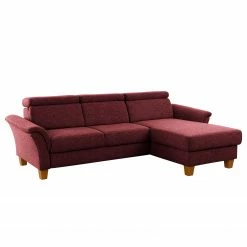 Fredriks Canapé d’angle Estufa - Tissage à plat - Tissu Amra: Rose vieilli - Méridienne courte à droite (vue de face) - Sans fonction couchage