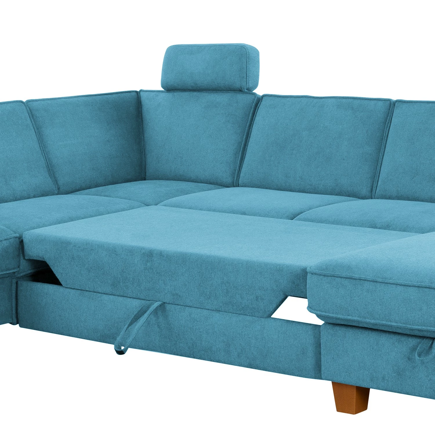 Fredriks Canapé panoramique Ford Point - Tissage à plat - Tissu Palila: Bleu clair - Méridienne longue à gauche (vue de face) - Avec fonction couchage 10 Fredriks Canapé panoramique Ford Point - Tissage à plat - Tissu Palila: Bleu clair - Méridienne longue à gauche (vue de face) - Avec fonction couchage – Image 8