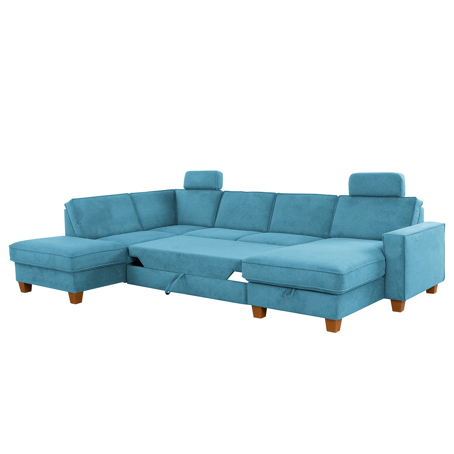 Fredriks Canapé panoramique Ford Point - Tissage à plat - Tissu Palila: Bleu clair - Méridienne longue à gauche (vue de face) - Avec fonction couchage 5 Fredriks Canapé panoramique Ford Point - Tissage à plat - Tissu Palila: Bleu clair - Méridienne longue à gauche (vue de face) - Avec fonction couchage – Image 3