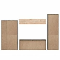 Loftscape Ensemble meubles TV Corey (4 éléments) - Avec éclairage - Imitation chêne / Gris -loftscape Boutique 1000314793 211215 081141000055 DETAILS P000000001000314793