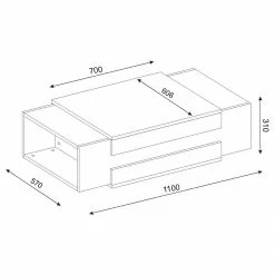 Red Living Table basse Nohra - Blanc / Imitation noyer 9 Red Living Table basse Nohra - Blanc / Imitation noyer -loftscape Boutique 1000314852 211214 133830000526 SKETCH DETAILS P000000001000314852 sketch
