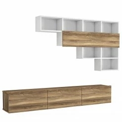 Loftscape Ensemble meubles TV Dovery (2 éléments) - Imitation noyer / Blanc 11 Loftscape Ensemble meubles TV Dovery (2 éléments) - Imitation noyer / Blanc -loftscape Boutique 1000314886 211214 133832000113 DETAILS P000000001000314886