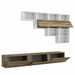 Loftscape Ensemble meubles TV Dovery (2 éléments) - Imitation noyer / Blanc 12 Loftscape Ensemble meubles TV Dovery (2 éléments) - Imitation noyer / Blanc -loftscape Boutique 1000314886 211214 133832000124 DETAILS P000000001000314886