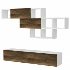 Loftscape Ensemble meubles TV Agency (2 éléments) - Blanc / Imitation noyer 10 Loftscape Ensemble meubles TV Agency (2 éléments) - Blanc / Imitation noyer -loftscape Boutique 1000314892 211214 13383300139 DETAILS P000000001000314892