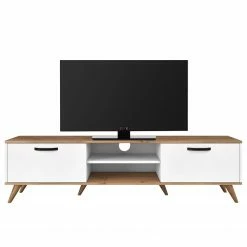 Loftscape Meuble TV Rangun - Imitation chêne / Blanc