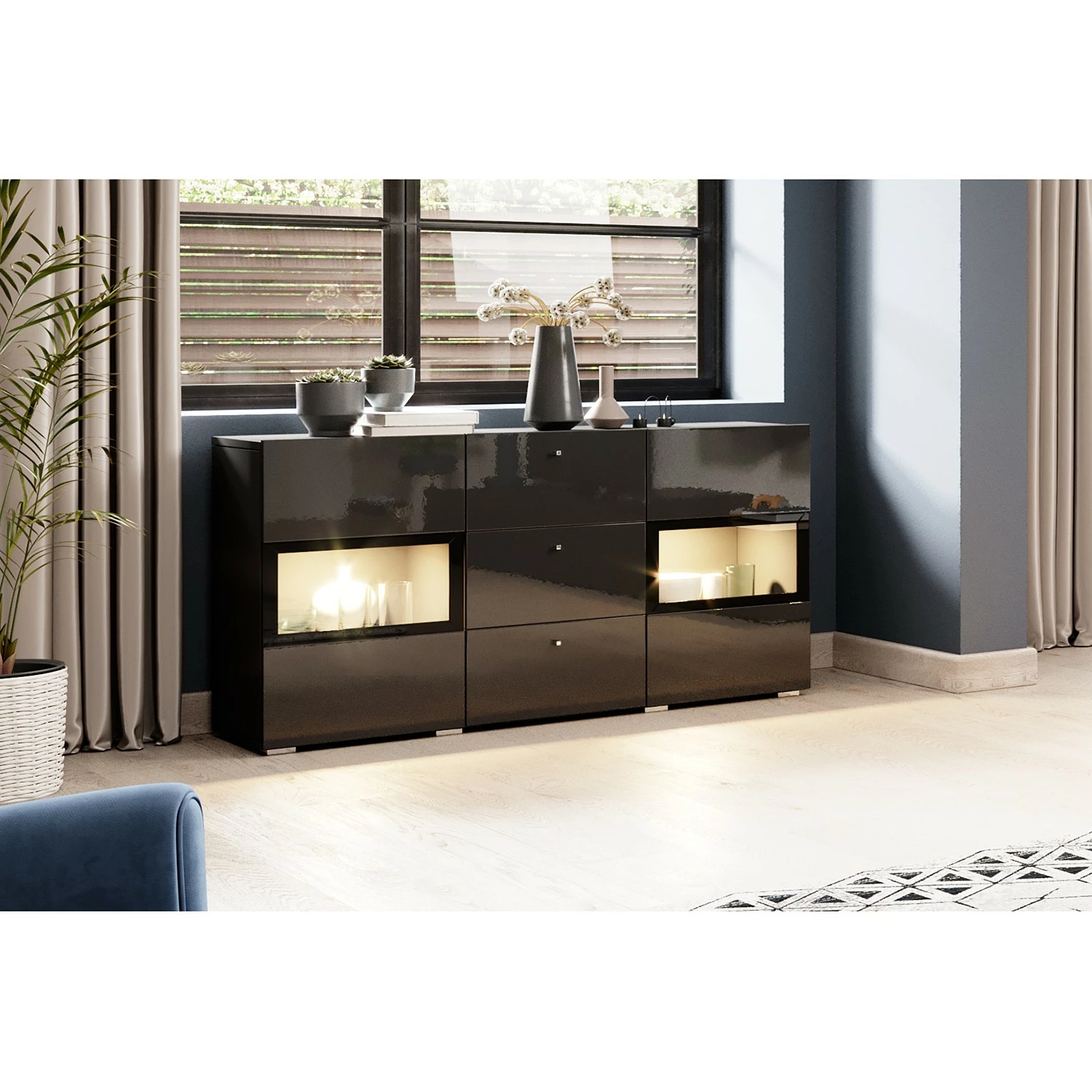 Loftscape Enfilade Adschman - Noir brillant / Noir mat 4 Loftscape Enfilade Adschman - Noir brillant / Noir mat – Image 2