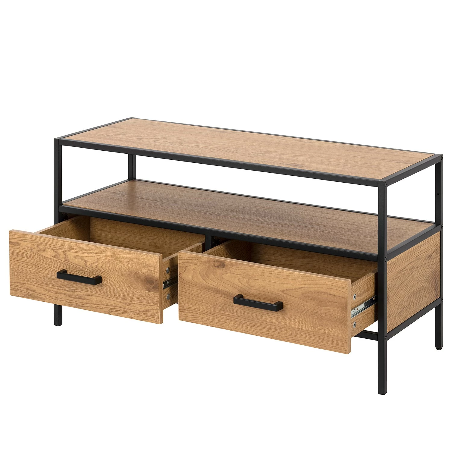 Red Living Meuble TV Coogee II - Imitation chêne sauvage / Noir 6 Red Living Meuble TV Coogee II - Imitation chêne sauvage / Noir – Image 4