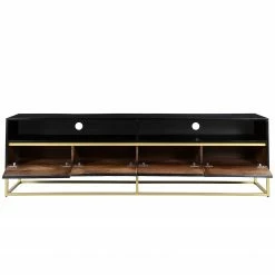 Jack & Alice Meuble TV Nooble - Manguier massif / Métal - Manguier noir / Doré -loftscape Boutique 1000315454 220427 035 DETAILS P000000001000315454