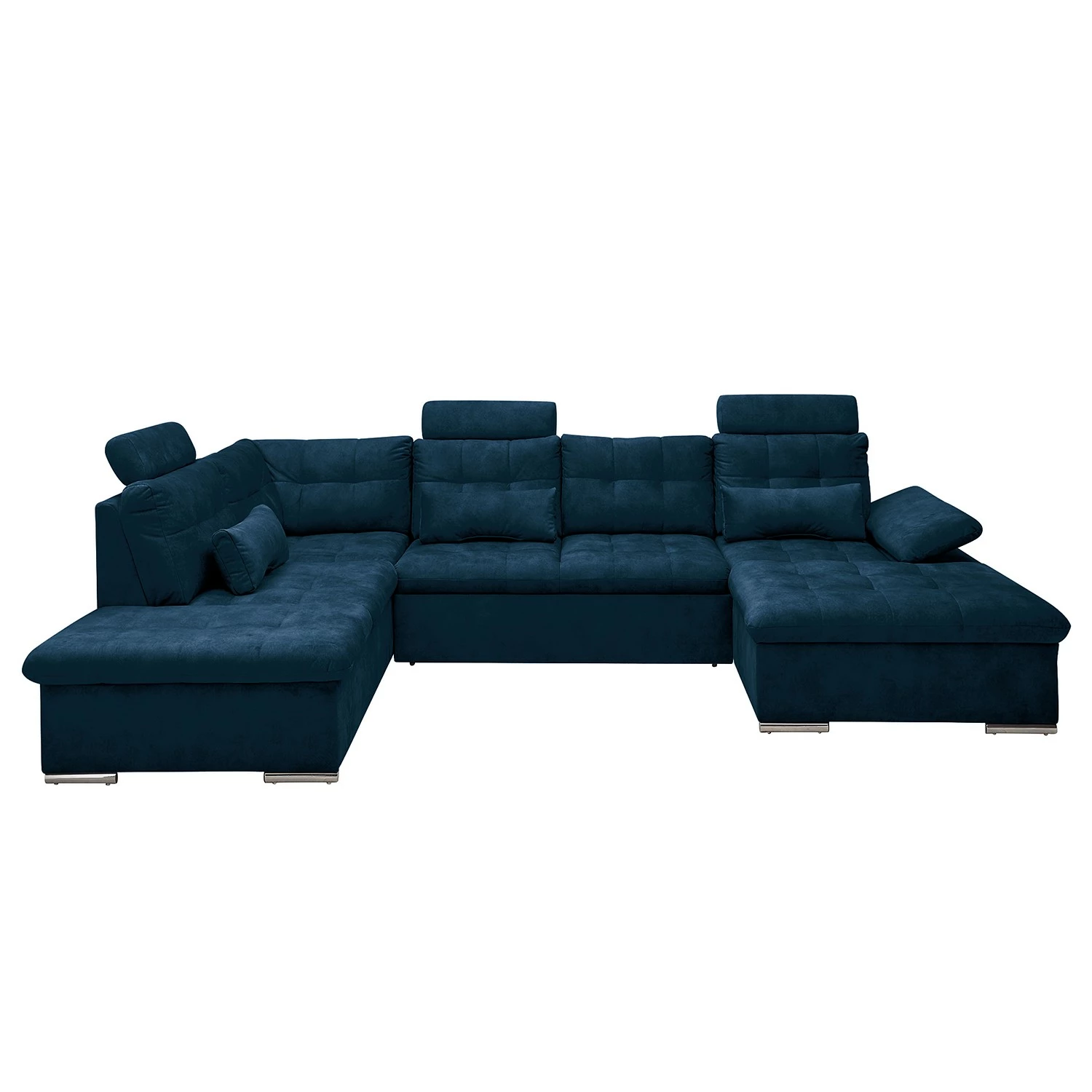 Fredriks Canapé panoramique Puntiro III - Microfibre Salvo: Bleu nuit - Méridienne courte à droite / longue à gauche (vue de face) - Avec fonction couchage 10 Fredriks Canapé panoramique Puntiro III - Microfibre Salvo: Bleu nuit - Méridienne courte à droite / longue à gauche (vue de face) - Avec fonction couchage – Image 8