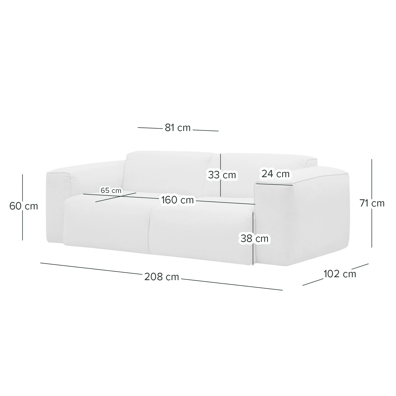 Studio Copenhagen Canapé 2 places HUDSON - Tissu Reeni: Gris foncé 12 Studio Copenhagen Canapé 2 places HUDSON - Tissu Reeni: Gris foncé – Image 10