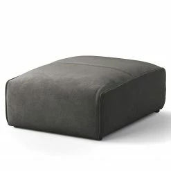 Studio Copenhagen Repose-pieds capitonné HUDSON - Microfibre Teda: Gris foncé