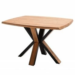 Red Living Table Kansas - Acacia massif / Métal - Acacia / Noir et acacia