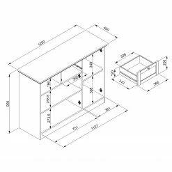Norrwood Commode Woodland I - Anthracite -loftscape Boutique 1000316615 211221 114545000593 SKETCH DETAILS P000000001000316615 sketch