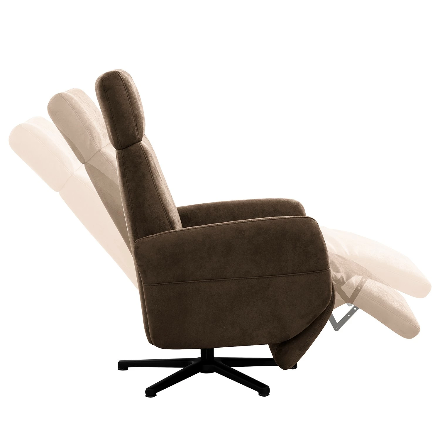 Loftscape Fauteuil relax Gosport - Microfibre Flavie: Nougat - Fonction relaxation - Avec aide au redressement - Réglage électrique : 2 moteurs avec batterie 6 Loftscape Fauteuil relax Gosport - Microfibre Flavie: Nougat - Fonction relaxation - Avec aide au redressement - Réglage électrique : 2 moteurs avec batterie – Image 4