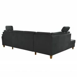 Loftscape Canapé panoramique Corvus - Microfibre Alais: Gris - Méridienne longue à gauche (vue de face) - Avec fonction couchage -loftscape Boutique 1000317108 220120 11552700917 DETAILS P000000001000317108