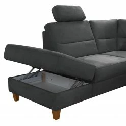 Loftscape Canapé panoramique Corvus - Microfibre Alais: Gris - Méridienne longue à gauche (vue de face) - Avec fonction couchage -loftscape Boutique 1000317108 220120 11552700928 DETAILS P000000001000317108