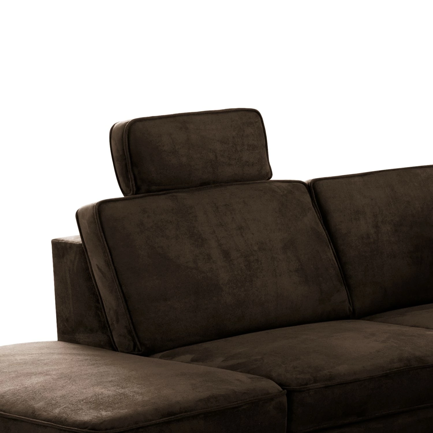 Canapé d’angle Godow I - Microfibre Flavie: Marron foncé - Méridienne longue à gauche (vue de face) 8 Canapé d’angle Godow I - Microfibre Flavie: Marron foncé - Méridienne longue à gauche (vue de face) – Image 6