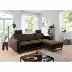 Loftscape Canapé d’angle Godow II - Microfibre Flavie: Marron foncé - Méridienne courte à droite (vue de face) -loftscape Boutique 1000317135 220120 11555901178 MOOD DETAILS P000000001000317135 mood