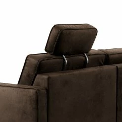 Loftscape Canapé d’angle Godow II - Microfibre Flavie: Marron foncé - Méridienne courte à droite (vue de face) -loftscape Boutique 1000317135 220120 11555901213 DETAILS P000000001000317135