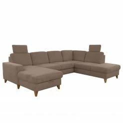 Loftscape Canapé panoramique Gothem - Tissu Palila: Nougat - Méridienne longue à droite (vue de face) - Avec fonction couchage