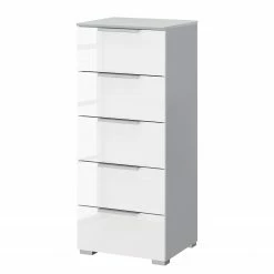 Buffet SKØP x5 - Blanc brillant / Gris soie - Largeur : 40 cm - Aluminium