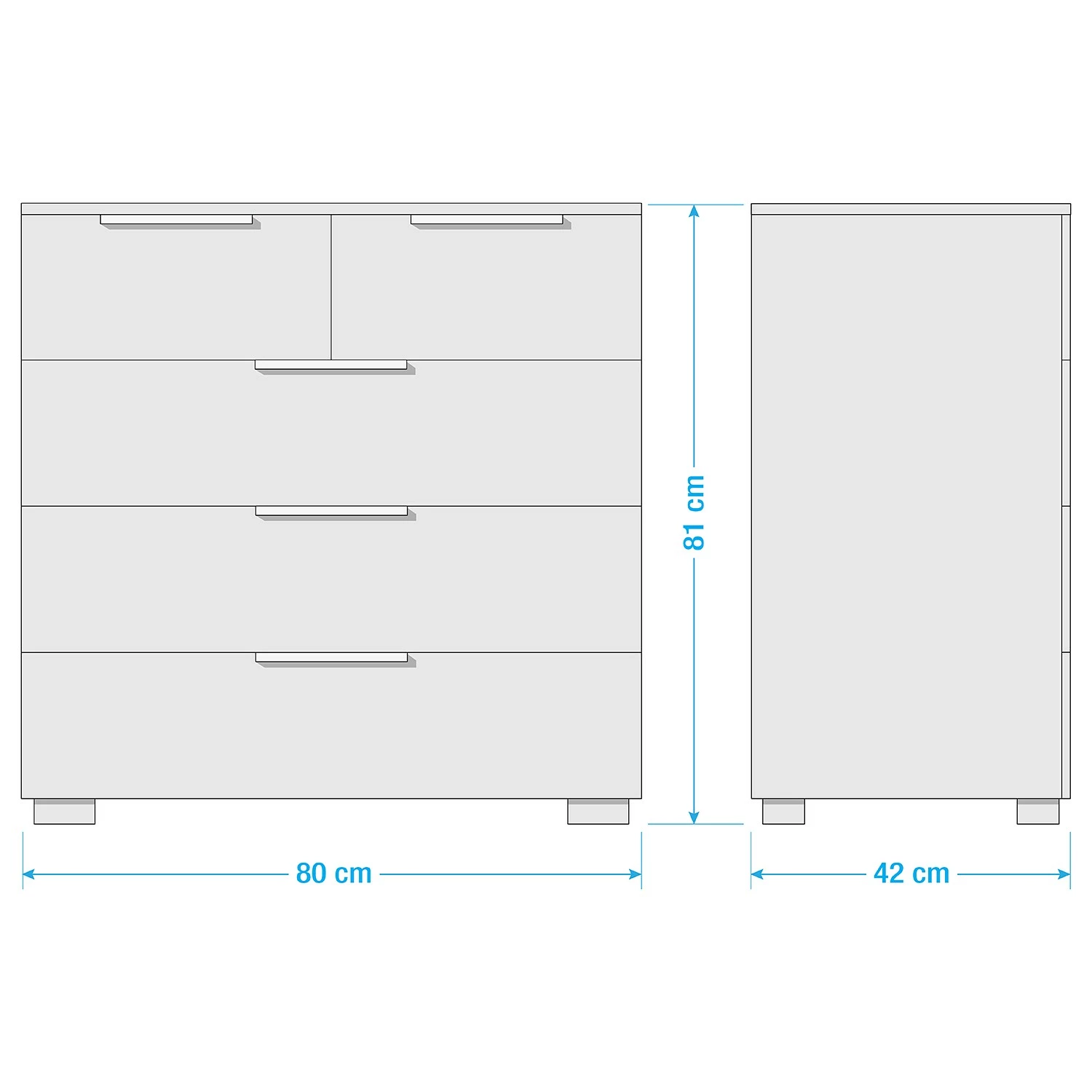Buffet SKØP x3+2 - Blanc brillant / Graphite - Chrome 4 Buffet SKØP x3+2 - Blanc brillant / Graphite - Chrome – Image 2