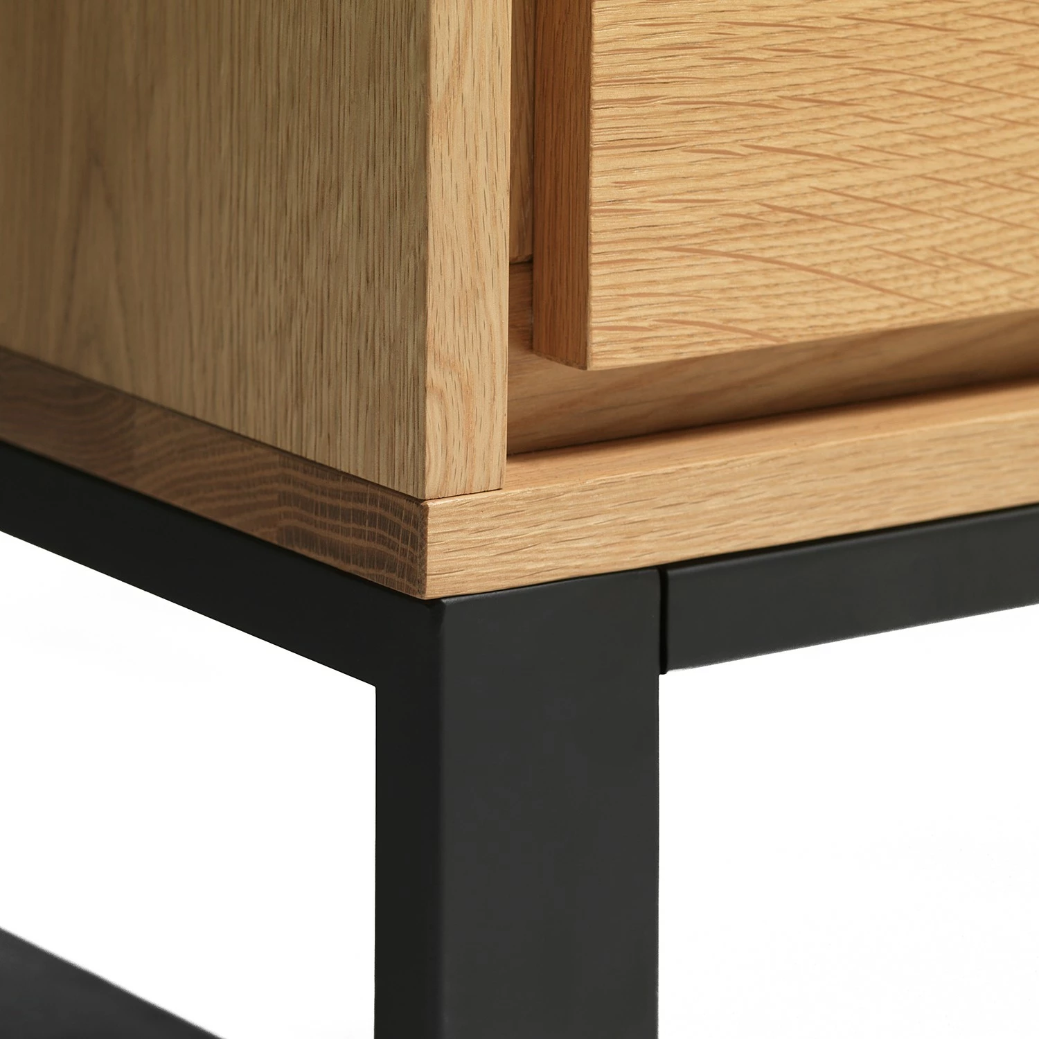 Loftscape Meuble TV Limoges - Placage en bois véritable / Métal -Chêne / Noir 9 Loftscape Meuble TV Limoges - Placage en bois véritable / Métal -Chêne / Noir – Image 7