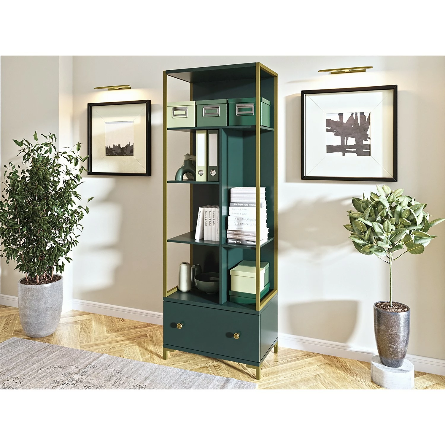 Loftscape Étagères de bureau Shiny - Vert foncé 4 Loftscape Étagères de bureau Shiny - Vert foncé – Image 2