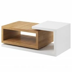 Loftscape Table basse Littor - Blanc / Imitation chêne Grandson