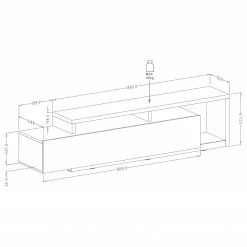 Loftscape Meuble TV Littor - Blanc / Imitation chêne Grandson 9 Loftscape Meuble TV Littor - Blanc / Imitation chêne Grandson -loftscape Boutique 1000327450 220125 134130000500 SKETCH DETAILS P000000001000327450 sketch