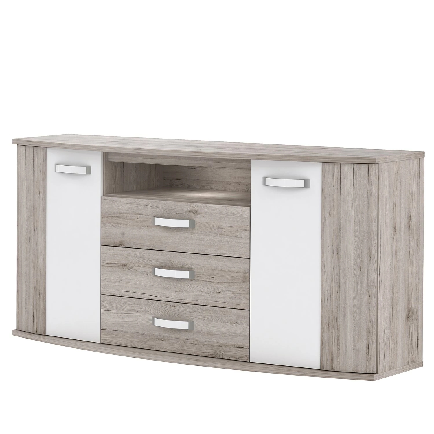 Loftscape Buffet Rubik - Imitation chêne de sable / Blanc brillant 3 Loftscape Buffet Rubik - Imitation chêne de sable / Blanc brillant