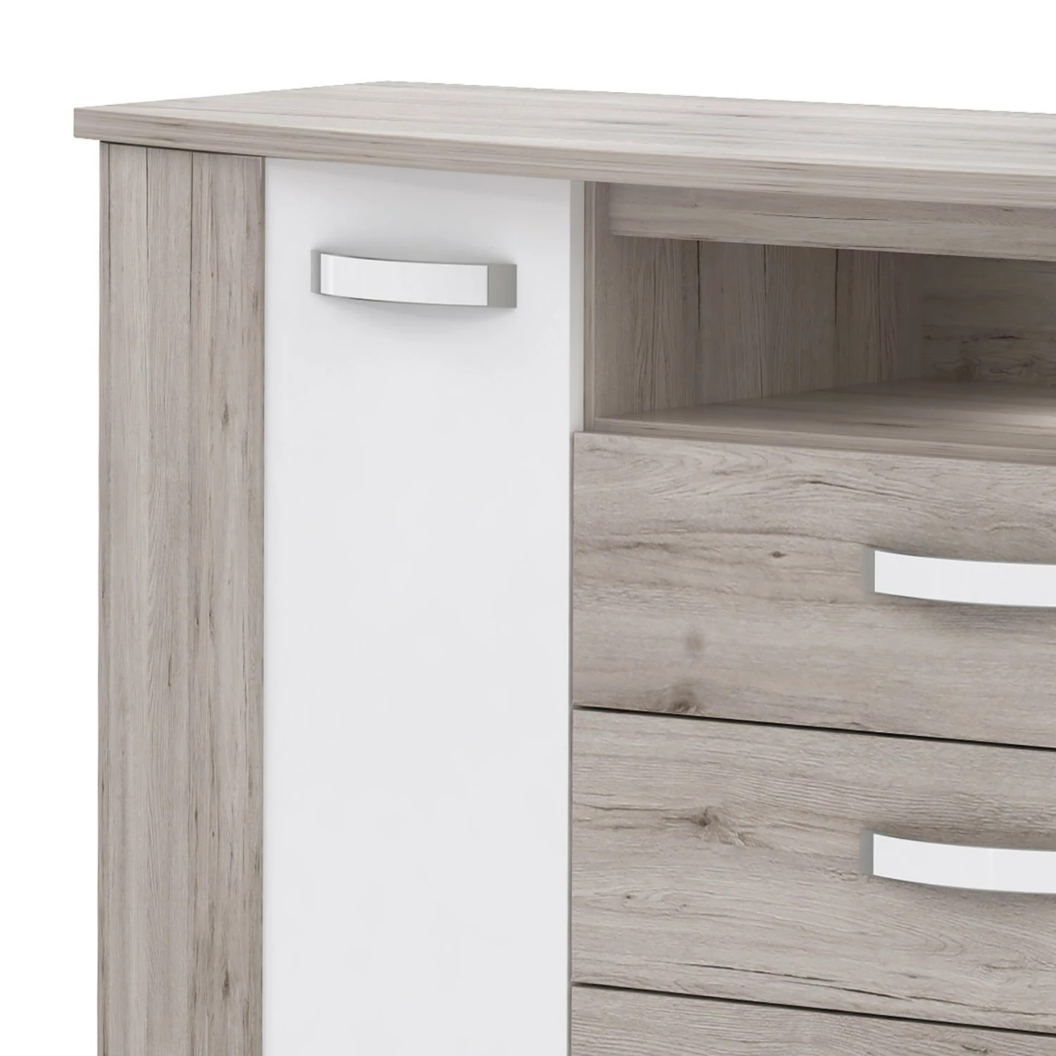 Loftscape Buffet Rubik - Imitation chêne de sable / Blanc brillant 8 Loftscape Buffet Rubik - Imitation chêne de sable / Blanc brillant – Image 6