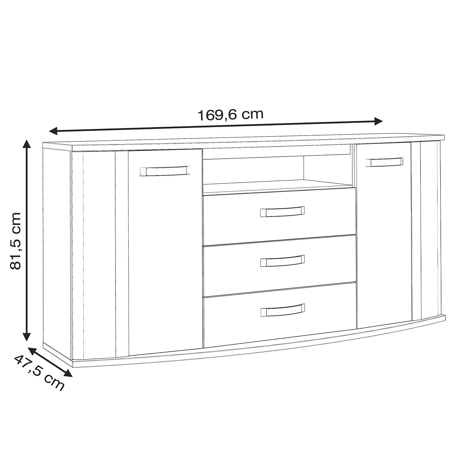 Loftscape Buffet Rubik - Imitation chêne de sable / Blanc brillant 11 Loftscape Buffet Rubik - Imitation chêne de sable / Blanc brillant – Image 9