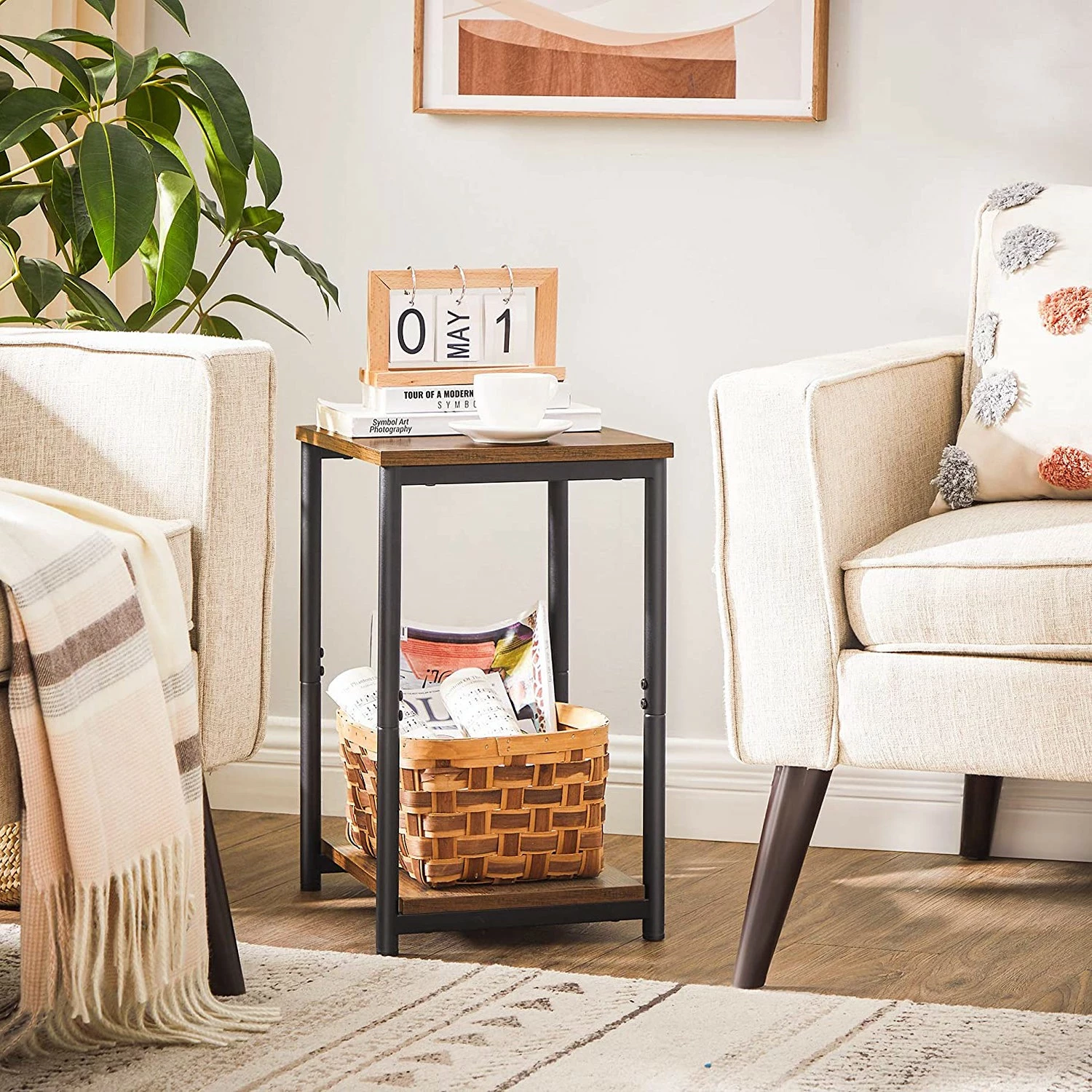 Red Living Bout de canapé Uberto - Marron / Noir 7 Red Living Bout de canapé Uberto - Marron / Noir – Image 5