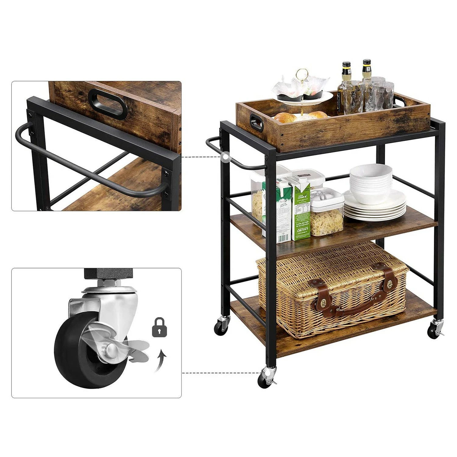 Red Living Desserte Leesville - Marron / Noir 7 Red Living Desserte Leesville - Marron / Noir – Image 5