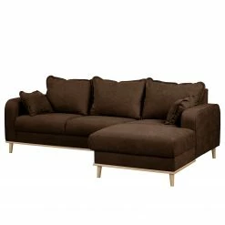 Norrwood Canapé d’angle Nante - Microfibre Enza: Chocolat - Méridienne longue à droite (vue de face) -loftscape Boutique 1000330144 220304 052 DETAILS P000000001000330144