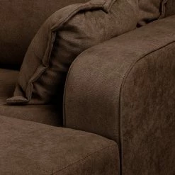 Norrwood Canapé d’angle Nante - Microfibre Enza: Chocolat - Méridienne longue à droite (vue de face) -loftscape Boutique 1000330144 220304 063 DETAILS P000000001000330144